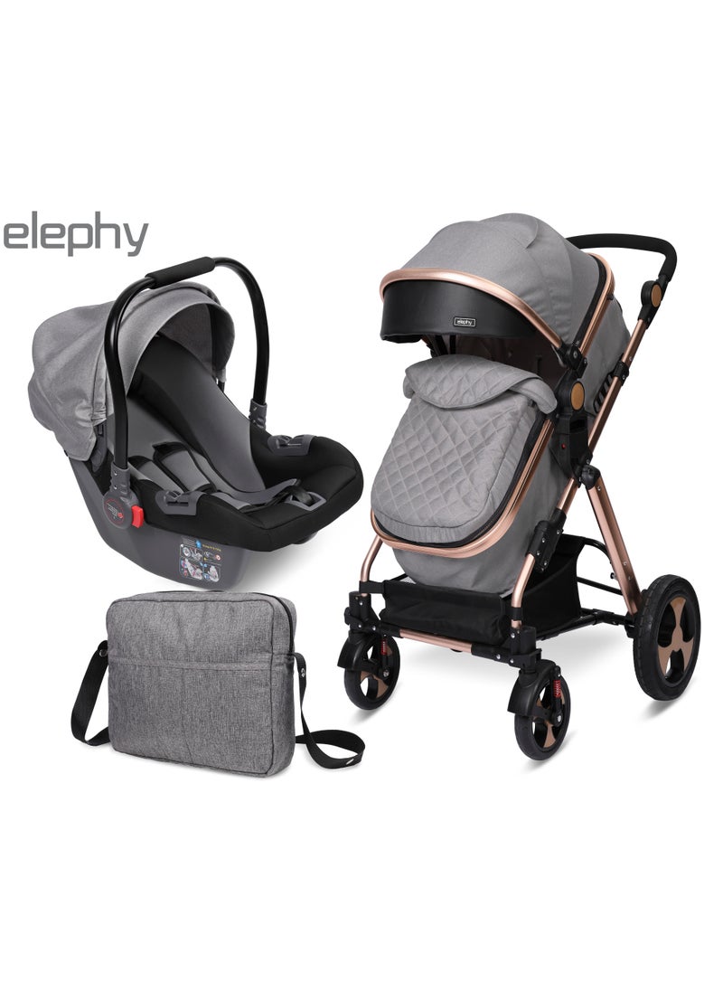 burbay 3*1 stroller with car seat, rocking sling and mother bag 