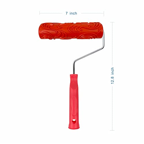 Nichiyo 7'' Texture Roller DIY Decorative Art Pattern Paint Roller Rubber Roller for Walls, Furnitures and Floors Decoration(EG084T) - Image 3