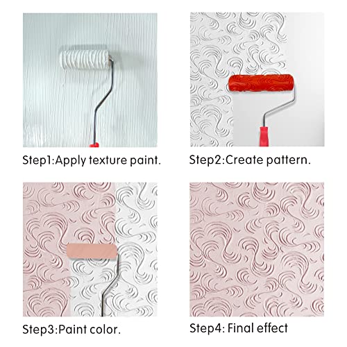 Nichiyo 7'' Texture Roller DIY Decorative Art Pattern Paint Roller Rubber Roller for Walls, Furnitures and Floors Decoration(EG084T) - Image 5