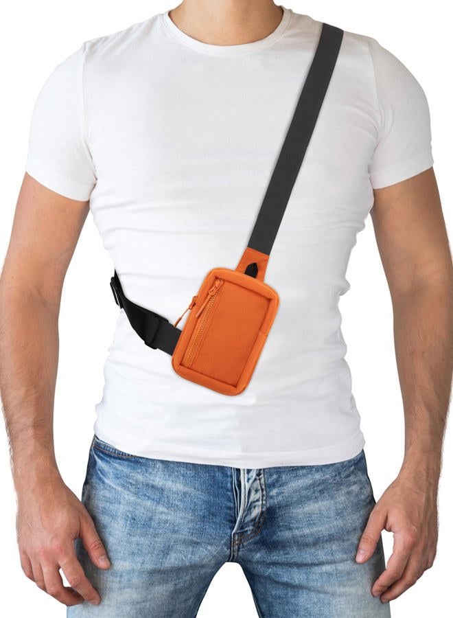 Peicees Mini Sling Bag for Men Women Crossbody Bag Travel Running Phone Daypack Shoulder Bags, Orange, mini, Sling Bag - Image 2
