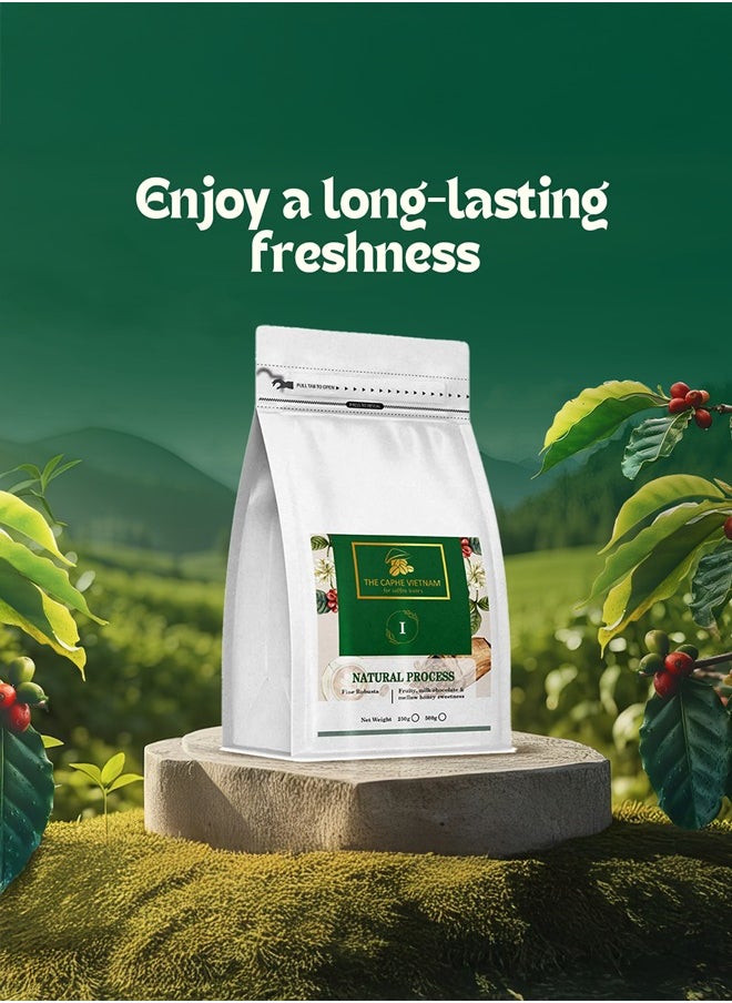 The Caphe Vietnam Fine Robusta Whole Beans Coffee - 1 KG | Natural Process | Medium Roast, 100% Organic Robusta | Vietnamese Whole Coffee Bean  - Image 5