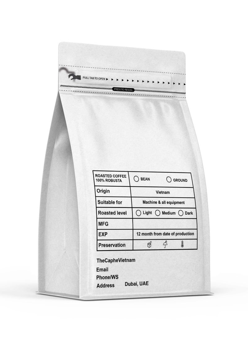 The Caphe Vietnam Fine Robusta Whole Beans Coffee - 1 KG | Natural Process | Medium Roast, 100% Organic Robusta | Vietnamese Whole Coffee Bean  - Image 2