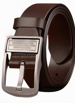 XVersion Belts for  Mens Genuine Leather Belt – Classic Needle Buckle, Business & Casual Wear, Durable Two-Layer Cowhide, 110cm (Dark Coffee)  - Image 1