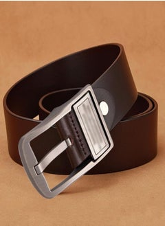 XVersion Belts for  Mens Genuine Leather Belt – Classic Needle Buckle, Business & Casual Wear, Durable Two-Layer Cowhide, 110cm (Dark Coffee)  - Image 3