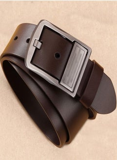 XVersion Belts for  Mens Genuine Leather Belt – Classic Needle Buckle, Business & Casual Wear, Durable Two-Layer Cowhide, 110cm (Dark Coffee)  - Image 4