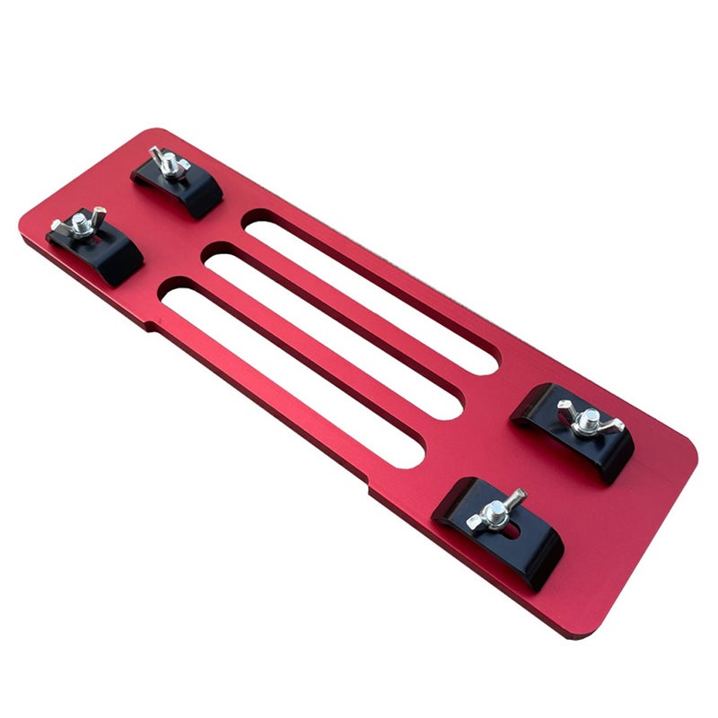 8mm Thickened Aluminum Alloy Handsaw Base Cutting Machine Marble Machine Base Plate Portable Woodworking Bakelite Board Adjustable Screws and Preset Holes for Quick Installation Disassembly - Image 1