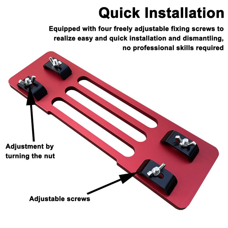 8mm Thickened Aluminum Alloy Handsaw Base Cutting Machine Marble Machine Base Plate Portable Woodworking Bakelite Board Adjustable Screws and Preset Holes for Quick Installation Disassembly - Image 4