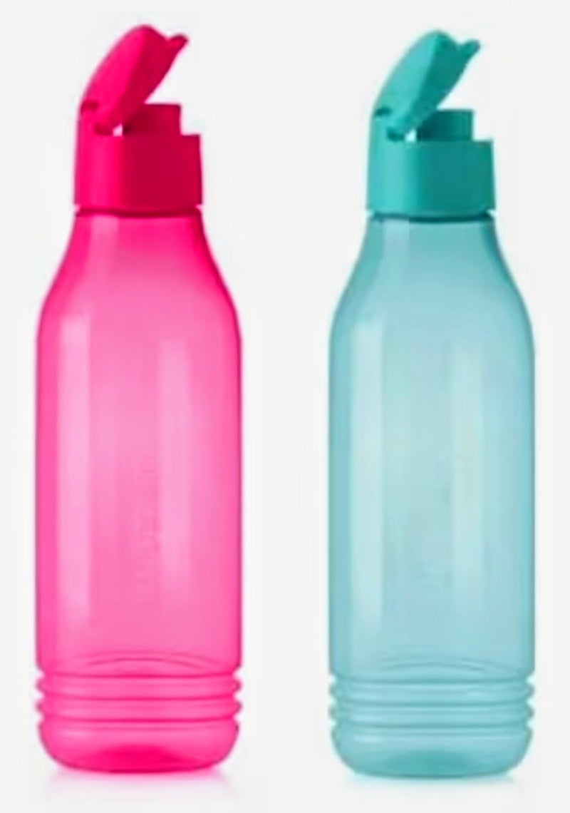 Tupperware Groovy Triangular Bottles set of 2 each 750ML 1500 ml Bottle (Pack of 2, Purple) - Image 1