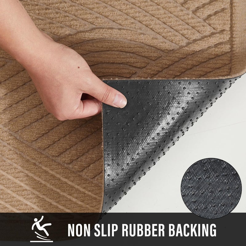 HIYARD Sturdy Front Door Mat, Absorbent Muddy Dirt Resist Welcome Door Mats Outdoor Indoor, Stain and Fade Resistant, Non-Slip Backing Entry Mat Low Profile Doormat for Entryway, 47Ã—32, Beige - Image 3