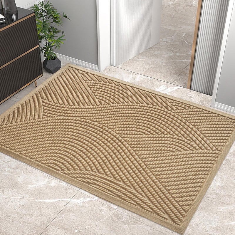 HIYARD Sturdy Front Door Mat, Absorbent Muddy Dirt Resist Welcome Door Mats Outdoor Indoor, Stain and Fade Resistant, Non-Slip Backing Entry Mat Low Profile Doormat for Entryway, 47Ã—32, Beige - Image 1