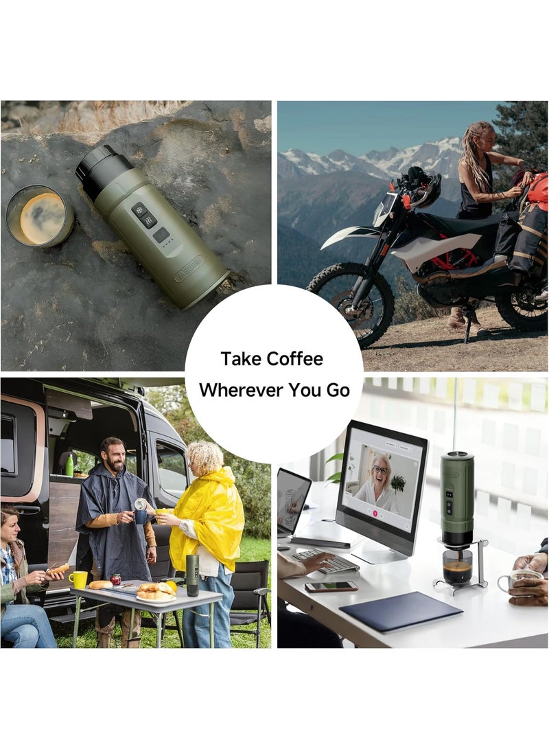 هيبرو ماكنة إسبريسو كهربائية محمولة HIBREW H4C Explorer، قابلة لإعادة الشحن عبر USB-C للقهوة المطحونة وكبسولات القهوة، صغيرة الحجم للمنزل والسفر، مع حامل قابل للطي وحقيبة حمل - Image 3