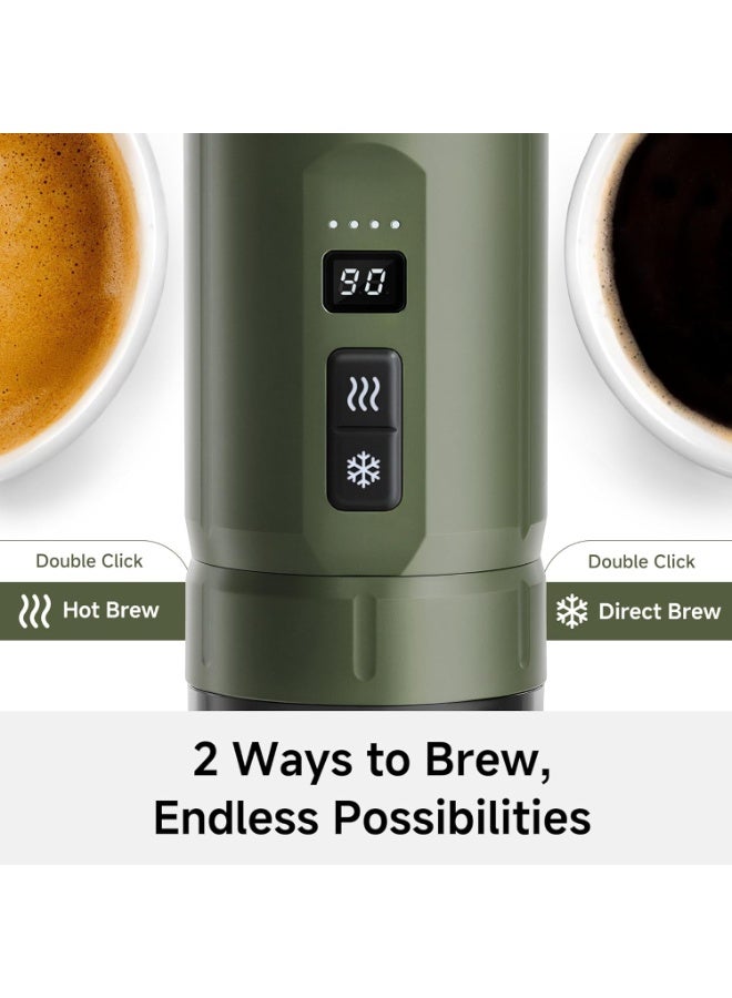 هيبرو ماكنة إسبريسو كهربائية محمولة HIBREW H4C Explorer، قابلة لإعادة الشحن عبر USB-C للقهوة المطحونة وكبسولات القهوة، صغيرة الحجم للمنزل والسفر، مع حامل قابل للطي وحقيبة حمل - Image 4