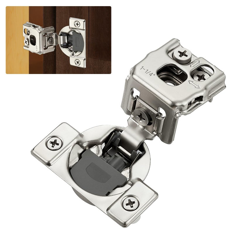 HomeExpert Home Expert 10 Pack 5 Pairs 114 Overlay Soft Close Cabinet Hinges Satin Nickel Stainless Steel Concealed Hinges with 3D SelfClosing for Face Frame Doors Kitchens - Image 2