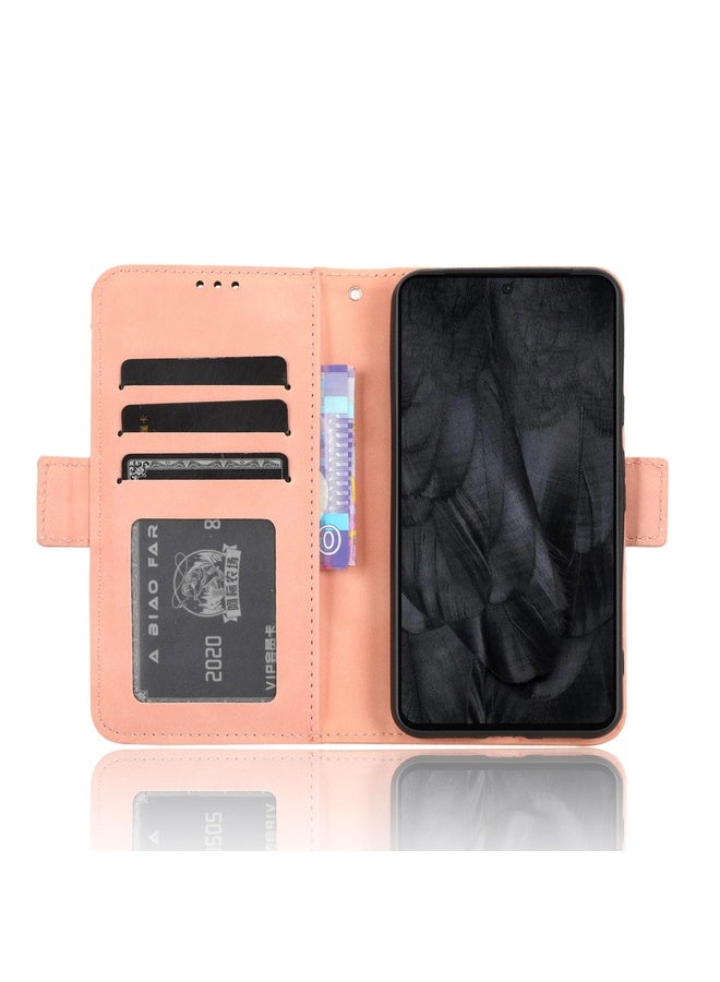 Case Cover For Google Pixel 8 Skin Feel Calf Texture Card Slots Leather Phone Case(Pink)