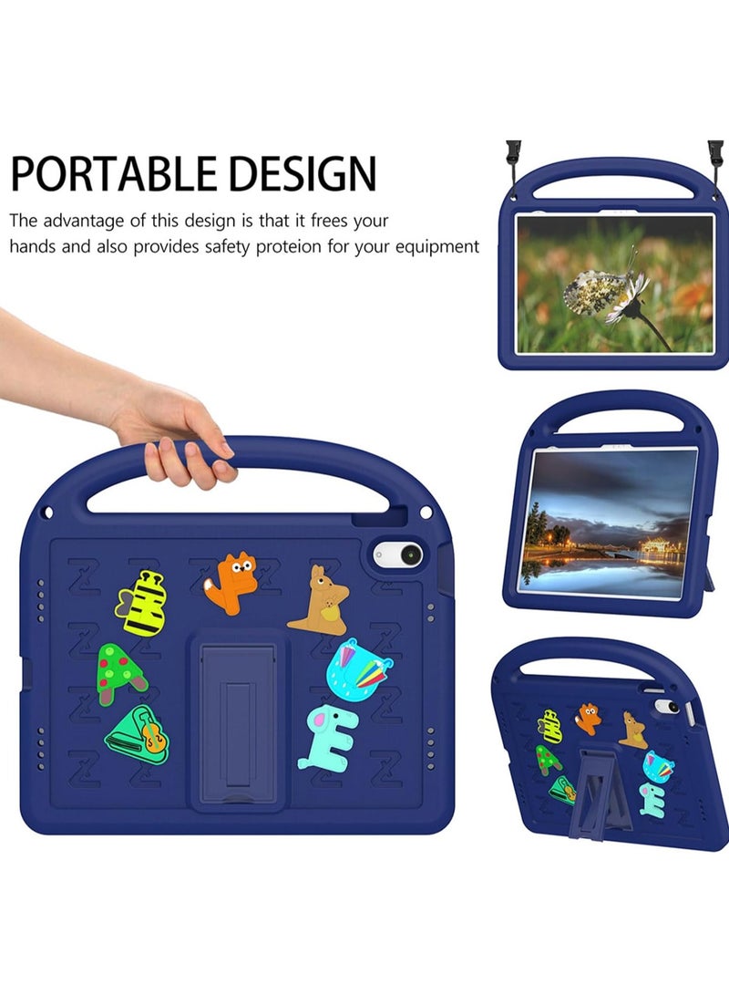VKL Case for iPad 10th Generation 10.9 Inch 2022 Model Lightweight Durable Shockproof EVA Cover with Handle/Stand/Shoulder Strap, Navy Blue - Image 2