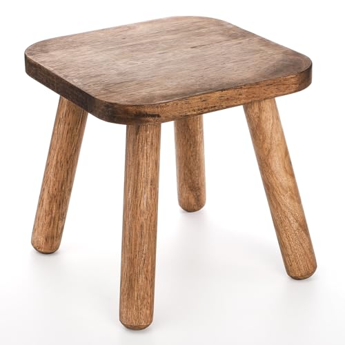 Youeon 9 Inch Small Wooden Step Stool, Non-Slip One Step Stool for Adults, Holds up to 300 Lbs, Portable & Sturdy, Footstool for Bedroom, Bathroom, Kitchen, Easy to Assemble - Image 1