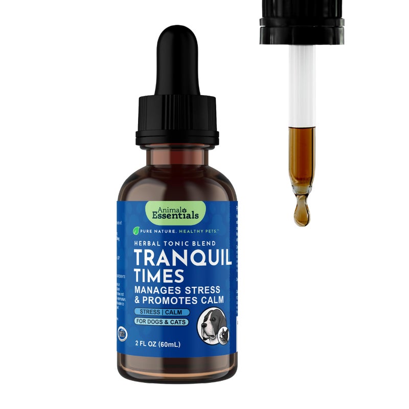 Animal Essentials Tranquility Blend - Valerian Root for Dogs & Cats, Organic Calming Drops for Dogs & Cats, Natural Pet Care Supplement to Relax & Sleep, Herbal Calm Support - 2 fl oz - Image 1