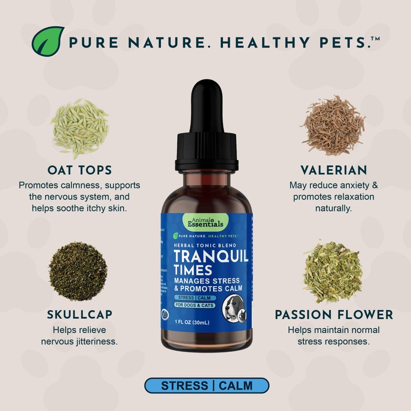 Animal Essentials Tranquility Blend - Valerian Root for Dogs & Cats, Organic Calming Drops for Dogs & Cats, Natural Pet Care Supplement to Relax & Sleep, Herbal Calm Support - 2 fl oz - Image 3