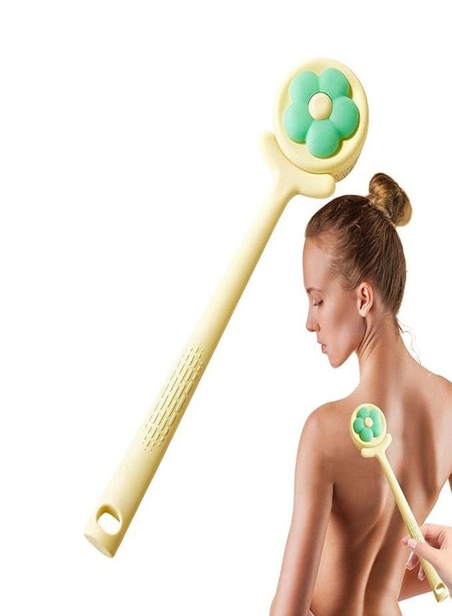 VALUEVIBES Scrub Brush with Long Handle, Back Rubbing Bath Brush, no Need for Human Soft Hair, Body Rubbing Mud, Bath Brush, Soft Exfoliation with Long Handle Improves Health and Beauty Skin - 1pcs (Yellow) - Image 3