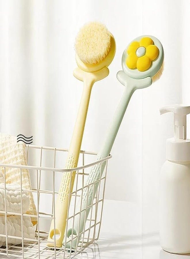 VALUEVIBES Scrub Brush with Long Handle, Back Rubbing Bath Brush, no Need for Human Soft Hair, Body Rubbing Mud, Bath Brush, Soft Exfoliation with Long Handle Improves Health and Beauty Skin - 1pcs (Yellow) - Image 4
