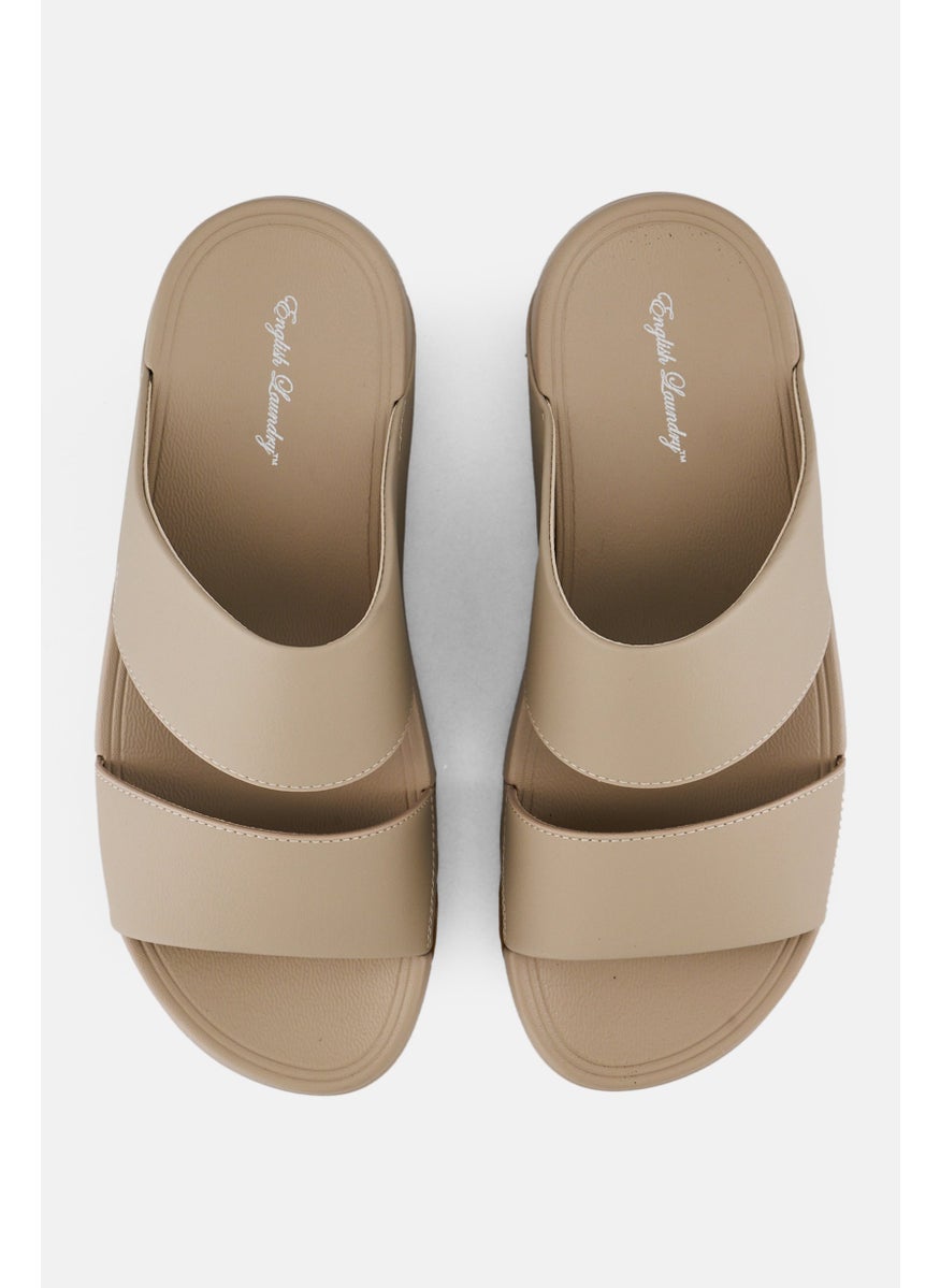 English Laundry Men 2 Strap Slip On Arabic Sandals, Beige  - Image 3