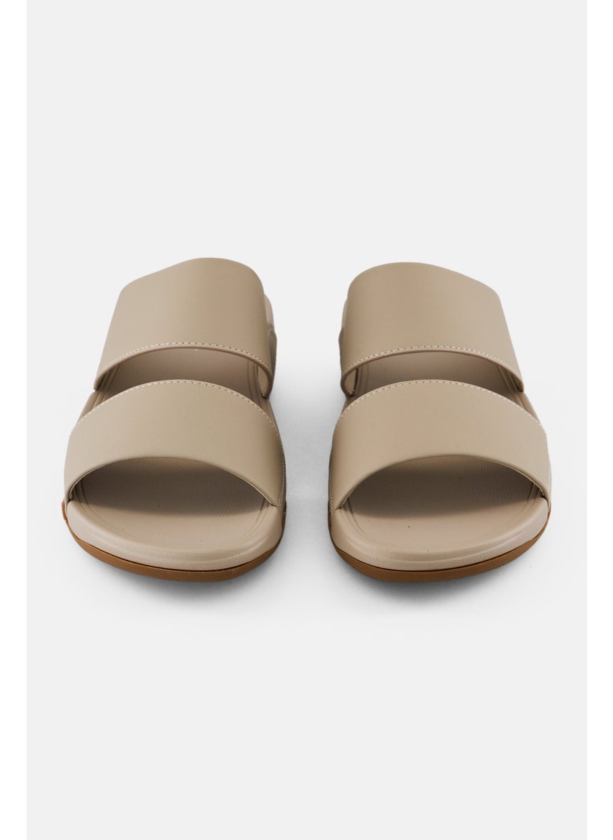 English Laundry Men 2 Strap Slip On Arabic Sandals, Beige  - Image 2