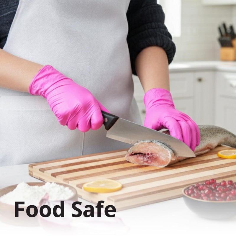 SwiftGrip Pink Gloves Powder-Free Nitrile Gloves, 100ct Box - 3-Mil, Gloves Disposable Latex Free, for Kitchen, Cleaning, Estheticians, Hair Stylist - Pink/Fuchsia(Large) - Image 3