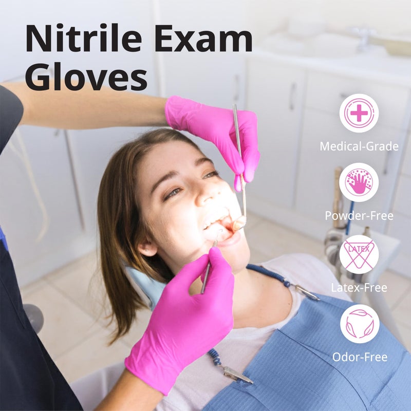 SwiftGrip Pink Gloves Powder-Free Nitrile Gloves, 100ct Box - 3-Mil, Gloves Disposable Latex Free, for Kitchen, Cleaning, Estheticians, Hair Stylist - Pink/Fuchsia(Large) - Image 5