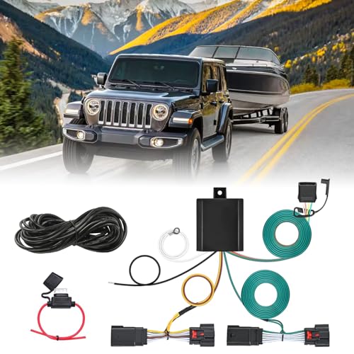 SUNPIE Trailer Wiring Harness for Jeep Wrangler JL/JLU 2018-2025, 4 Pin Towing Wiring Harness for Wrangler JL 4XE, Rubicon 392&Jeep Gladiator 2020-2025 - Image 1