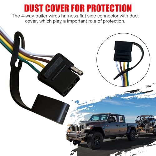 SUNPIE Trailer Wiring Harness for Jeep Wrangler JL/JLU 2018-2025, 4 Pin Towing Wiring Harness for Wrangler JL 4XE, Rubicon 392&Jeep Gladiator 2020-2025 - Image 4
