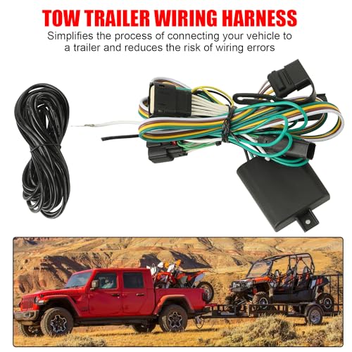 SUNPIE Trailer Wiring Harness for Jeep Wrangler JL/JLU 2018-2025, 4 Pin Towing Wiring Harness for Wrangler JL 4XE, Rubicon 392&Jeep Gladiator 2020-2025 - Image 2