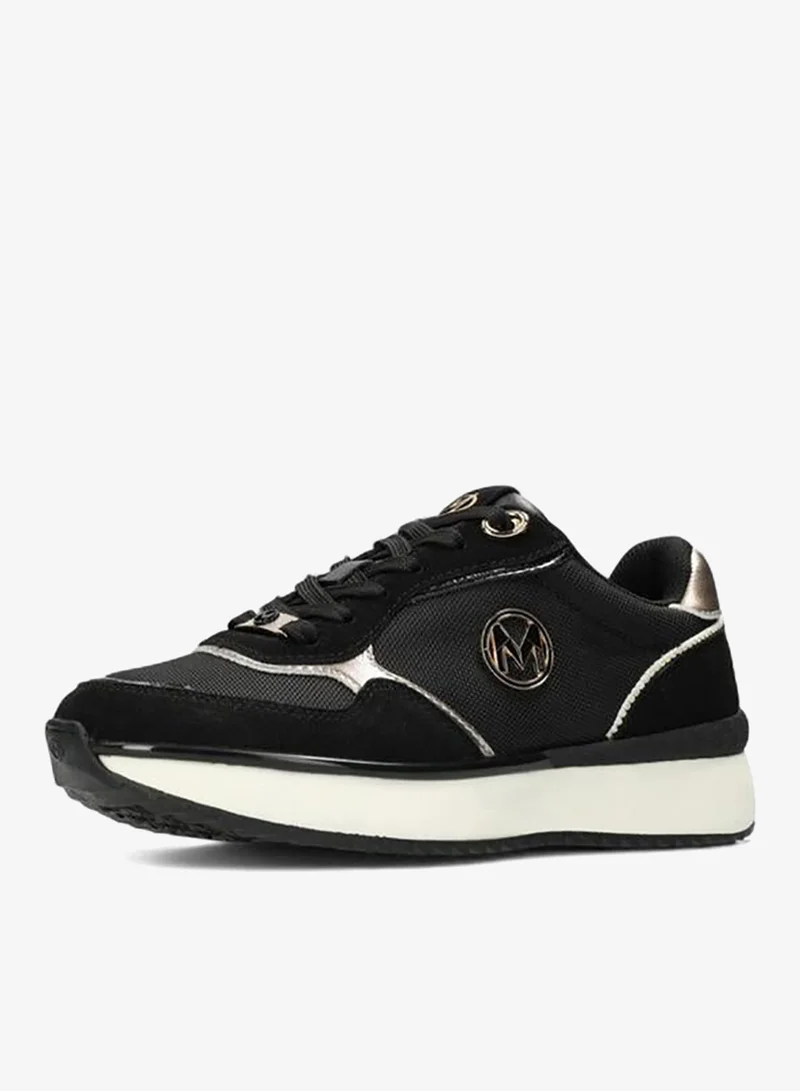 MEXX BLACK Panelled Lace-Up Sneakers for Women | Best Price UAE