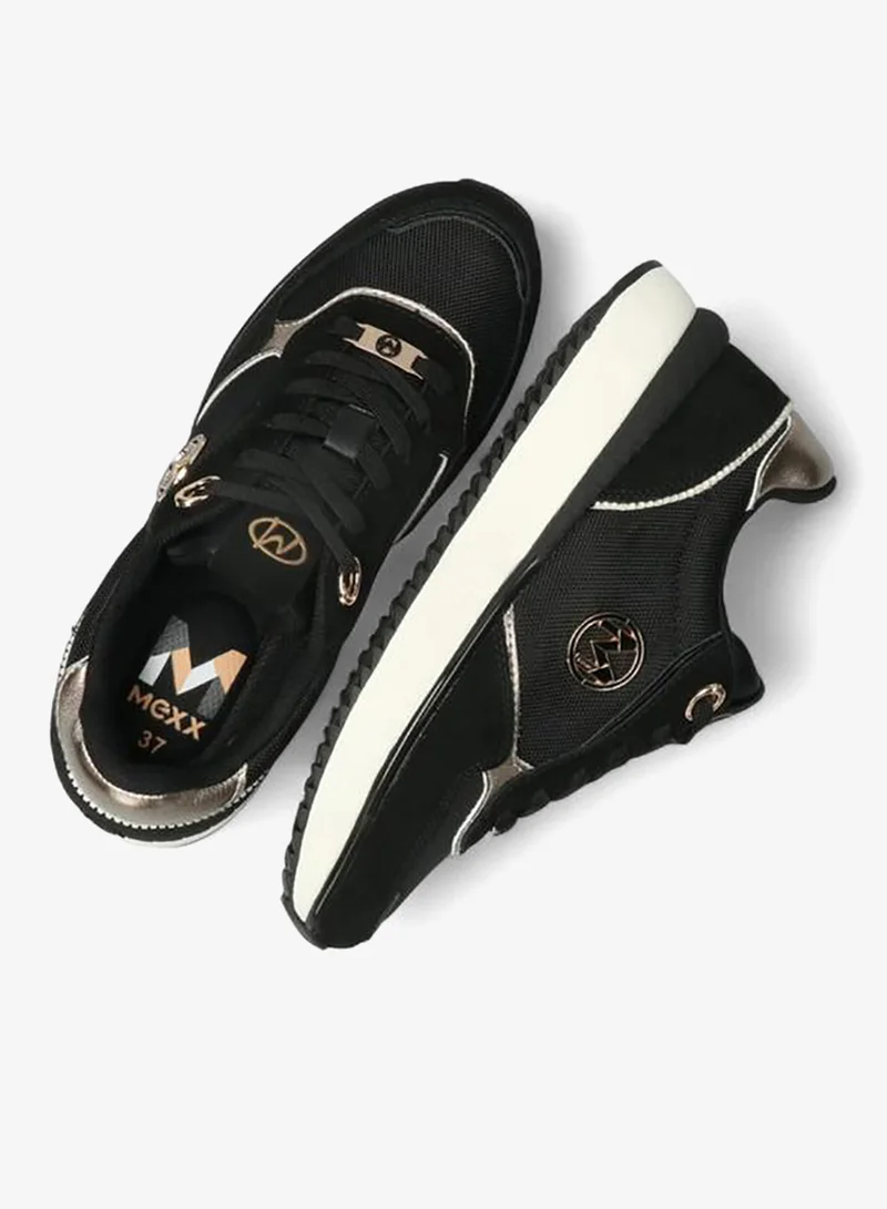 MEXX BLACK Panelled Lace-Up Sneakers for Women | Best Price UAE