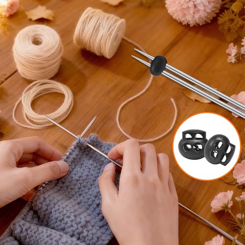 CooBigo 25pcs Spring Cord Lock End Stopper Fastener Slider Toggles Clip Double Hole Round Plastic for Drawstrings Lanyard Paracord Elastic Bungee Shock Cord Rope Shoe Lace Tie Locks Shoelace Lace Lock - Image 5