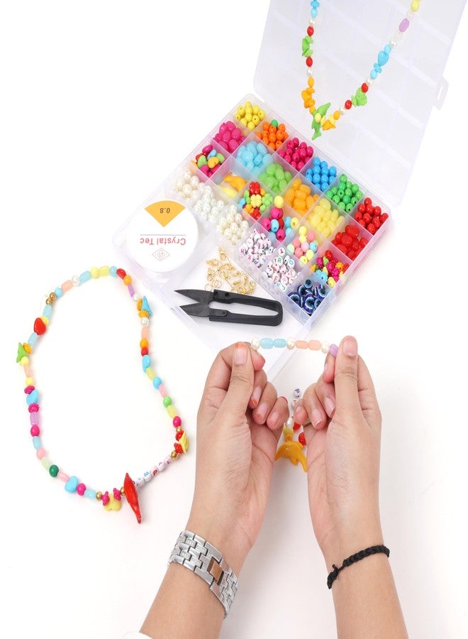 ambitieux Jewelry Making Kit For Kids - Diy Bracelet Making Kit With 24+2 Compartment Box, Colorful Beads, Ear Hangings, Lobster Locks & Rings - Birthday Gift For Girls (All Color),Multicolor - Image 5