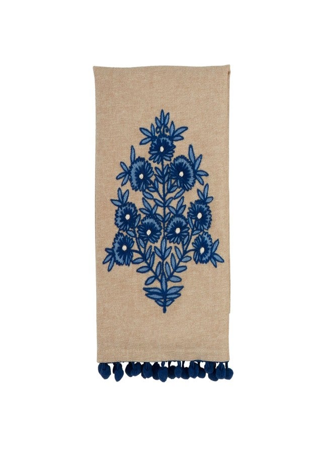 Mud Pie Flower Stem Print Emb Towel; 21" x 14"