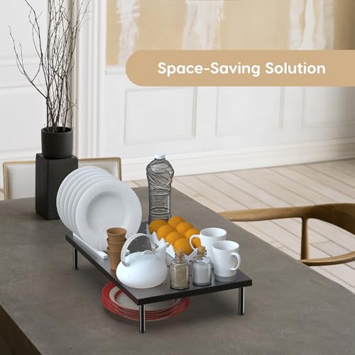 MY ARMOR Platform Top 1-Tier Metal Stand & OTG Stand for Kitchen Counter, Utensils & Food Storage Cabinet Organizer Shelf Dish Rack for Home & Kitchen appliances- Black - Image 5