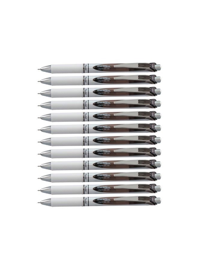 Pentel Energel Pearl Deluxe Rtx Liquid Gel Pen, 0.5Mm, Fine Line, Needle Tip, Black Ink, Box Of 12 (Bln75Pw-A) - Image 1