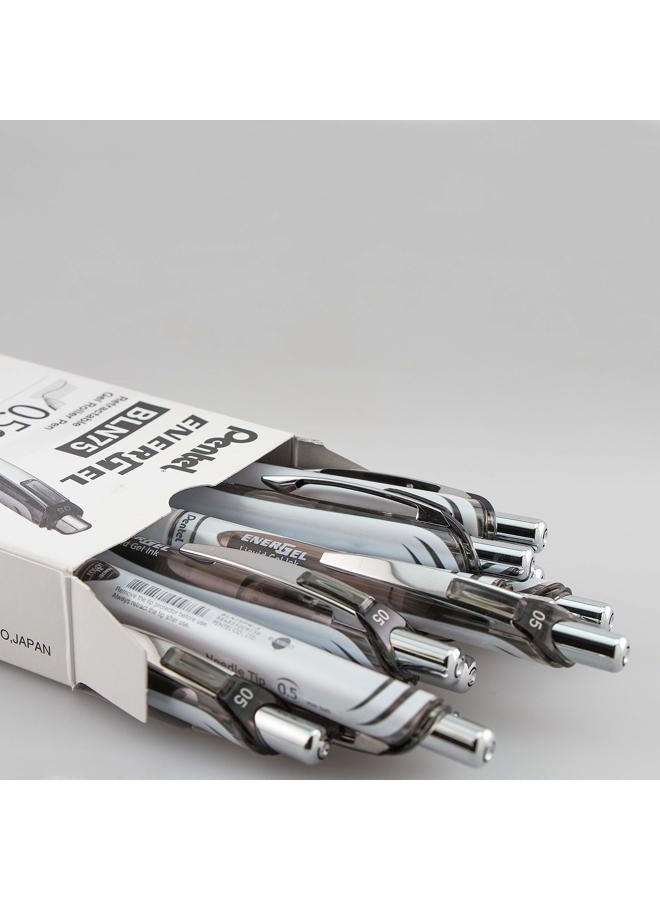Pentel Energel Pearl Deluxe Rtx Liquid Gel Pen, 0.5Mm, Fine Line, Needle Tip, Black Ink, Box Of 12 (Bln75Pw-A) - Image 2