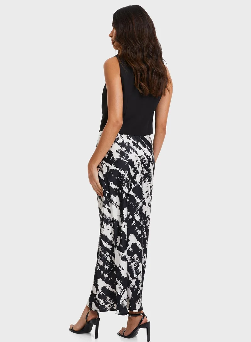 QUIZ High Waist Printed Skirt