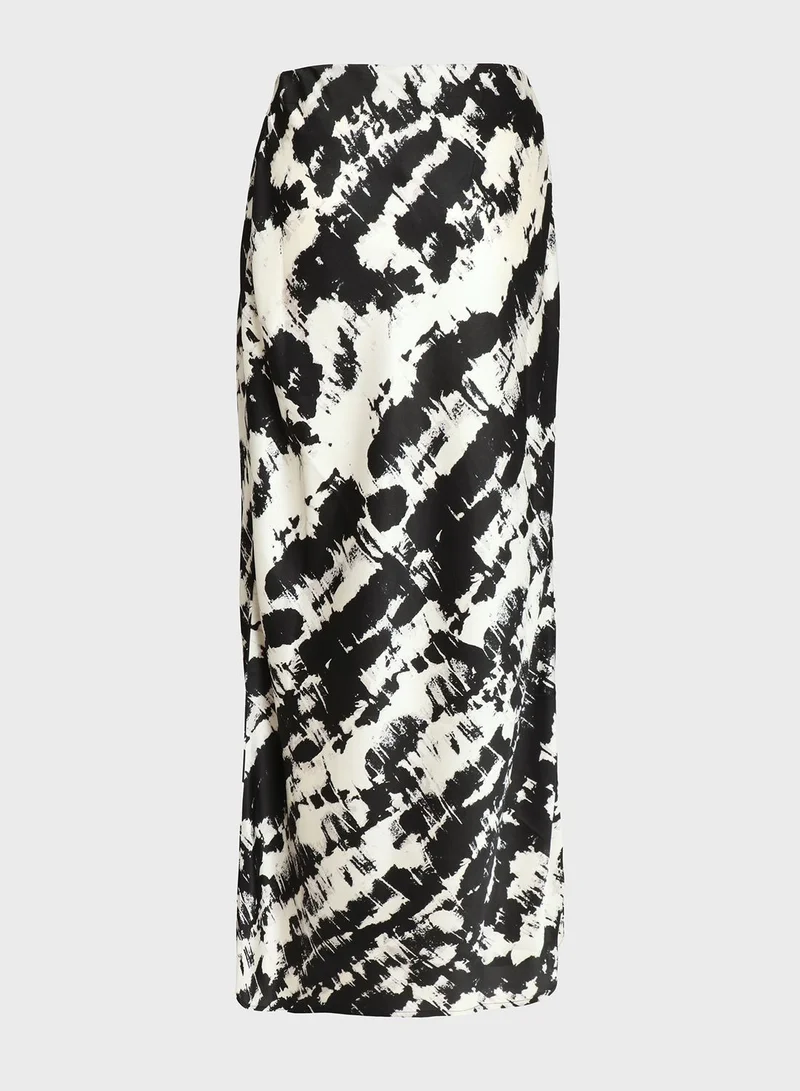 QUIZ High Waist Printed Skirt
