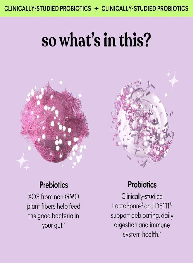 Lemme Debloat - Digestive & Gut Health Gummies with 2 Clinically Studied Probiotics & Prebiotic, 3 Billion CFUs - Vegan, Gluten Free, Non GMO, BlackBerry Flavor (60 Count) - Image 4