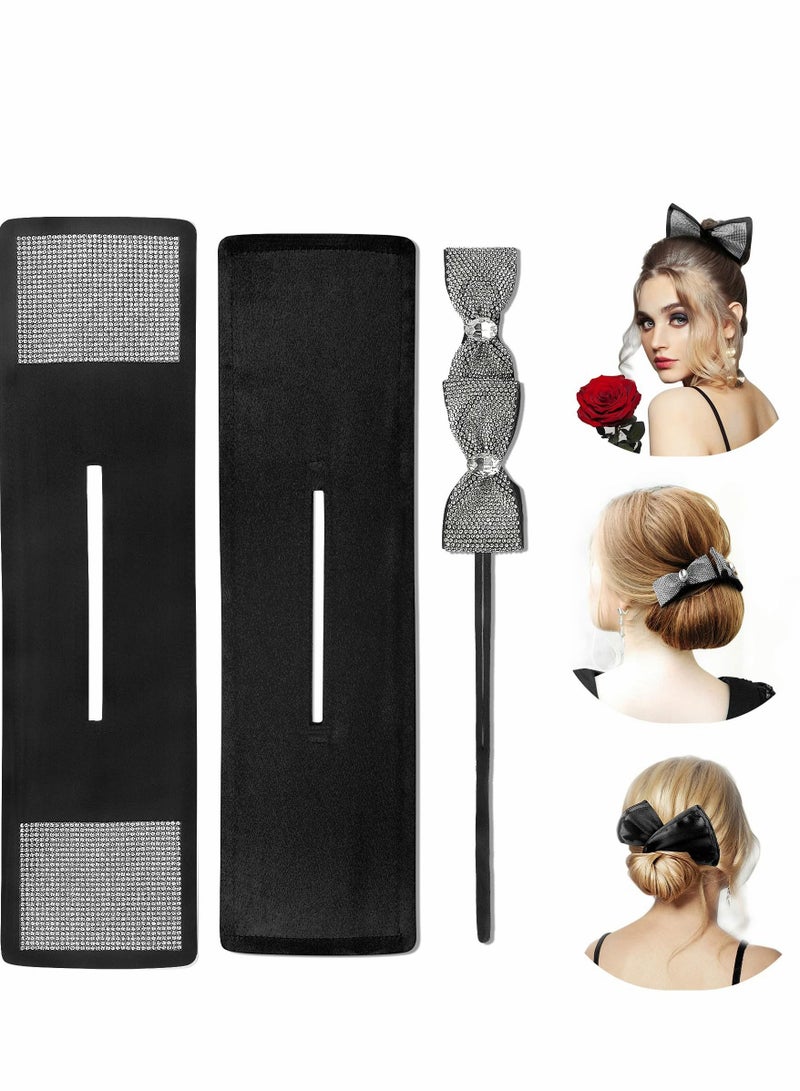 Excefore Hair Bun Maker with Bow-Knot Accessories Strong Flexible Reusable Bow Easy for Magic Tool Mother Girlfriend Women Gift, 3Pcs - Image 1
