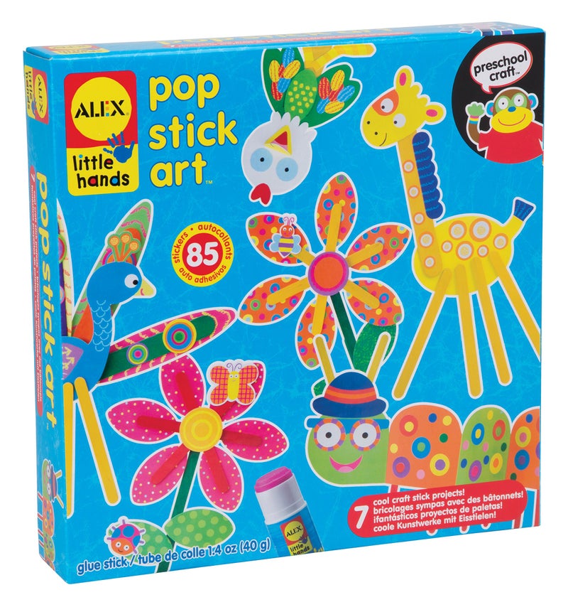 ALEX Toys Little Hands Pop Stick Art Craft Kit, Create Cute Animal and Flower Puppets, Allows Children to be Creative and Use their Imagination, For Ages 3 and up - Image 1