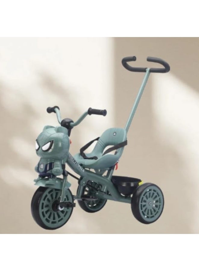 Pro Ride Tricycle with Handle Green