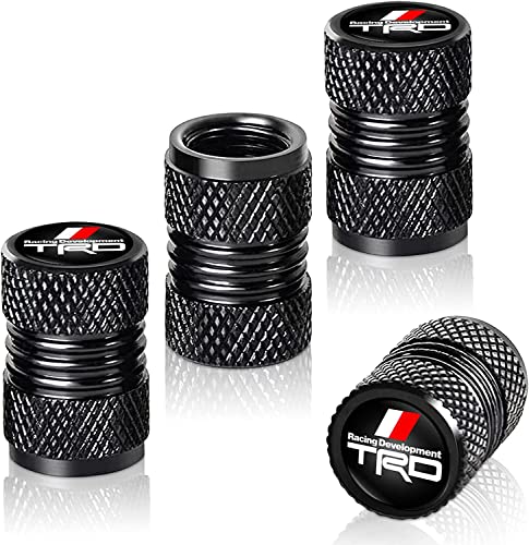 TACOMA Tire Valve Stem Cap Cover for Toyota TRD Sequoia Tundra 4Runner Trucks Belt O-Ring Seal Corrosion Resistant Tire Valve Stem Air Cap 4 Pack Black - Image 1