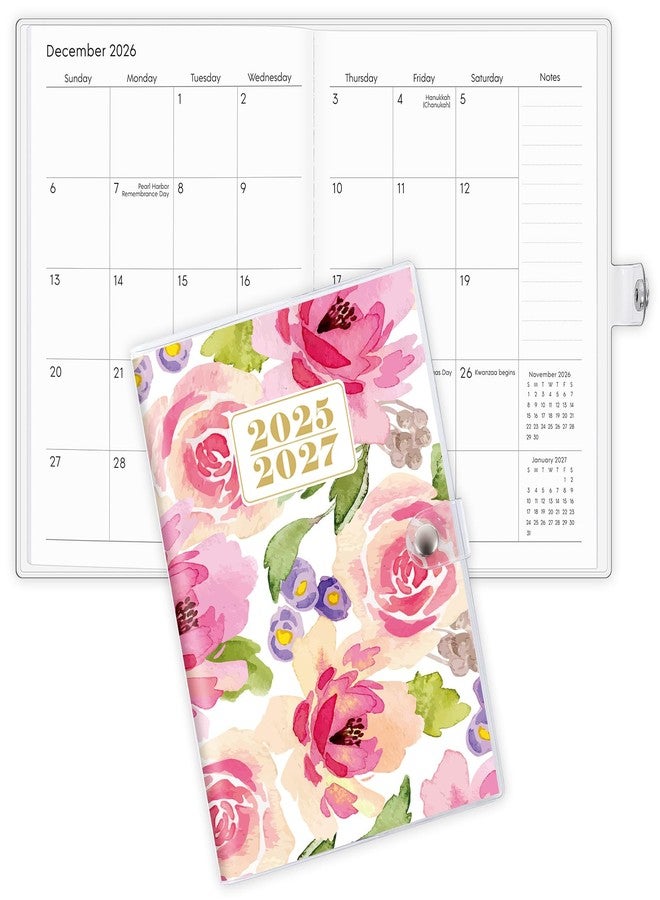 Zuozee Monthly Planner 2025-2027, Monthly Calendar 2026 Planner (July 2025 Until December 2027), 5.9'' x 8.4'', A5 Planner with PVC Cover, Perfect for Office, School Organizing Planning - Pink - Image 1