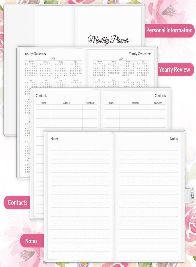 Zuozee Monthly Planner 2025-2027, Monthly Calendar 2026 Planner (July 2025 Until December 2027), 5.9'' x 8.4'', A5 Planner with PVC Cover, Perfect for Office, School Organizing Planning - Pink - Image 2