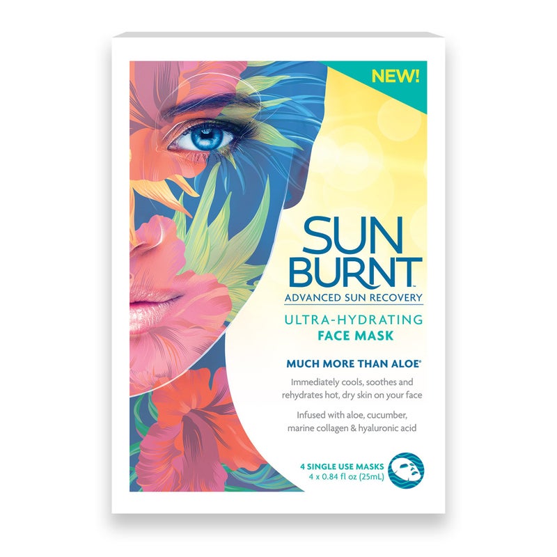 Sunburnt Ultra-Hydrating Face Sheet Mask, Advanced Sun Recovery, Treat Dry Sun Damaged Skin, For After Sun Exposure, Much More than Aloe, Soothes and Rehydrates Hot Dry Skin (4 single use masks) - Image 5