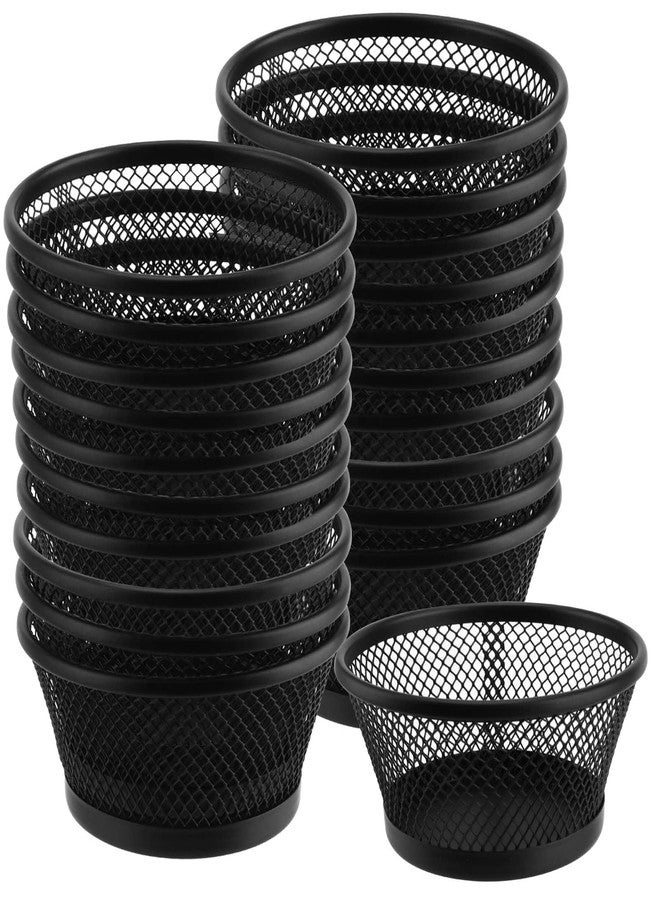 PINGEUI 20 Pack Metal Paper Clip Holder, Black Mesh Desk Organizer, Office Supplies - Image 1